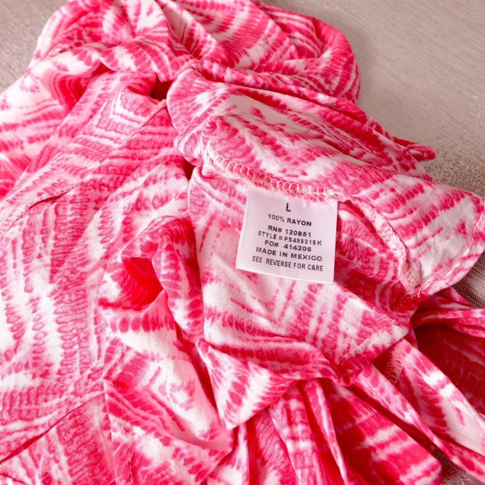 Pink Rose Racerback Button Front Tank Aztec Size Large - Picture 2 of 8